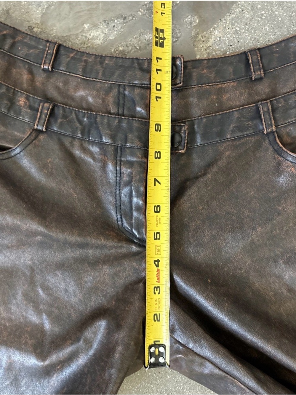 Alberto Makali Brown Faux Leather Flare Pants - Picture 5 of 12